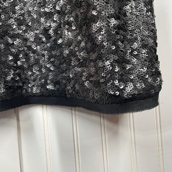 Talbots Women’s Black Sequin Cocktail Dress Back Zip Knee Length Size 4P - Picture 7 of 11